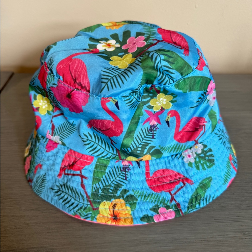 Floppy Tops Kids Beach Bucket Hat flamingo coral‎ girls